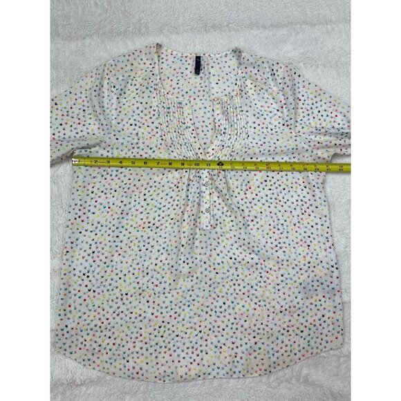 NYDJ Womens Shirt Medium Star Blouse Chiffon Top White - Picture 6 of 8